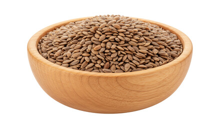 Isolated Bowl of Flax Seeds, Healthy Nutrition