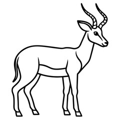 Fototapeta premium One-Line Antelope Vector Illustration