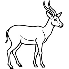 One-Line Antelope Vector Illustration