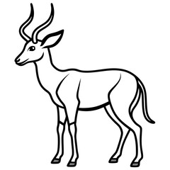 One-Line Antelope Vector Illustration