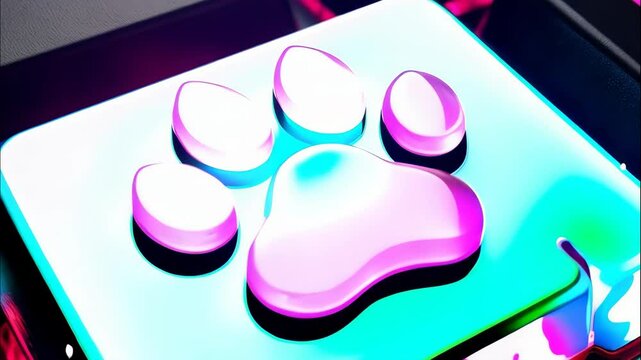 cat paw keycap with neon light