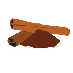 Cinnamon Herb Spice. anise stars and a pile of cinnamon.cinnamon powder