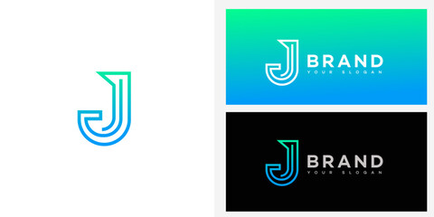 Modern Gradient J Letter Logo Design Brand Identity Template