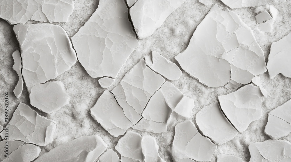 Poster a layer of crushed sea salt with irregular patterns and fine lines caused by scattered movements on 