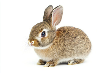Fototapeta premium a small rabbit with a long tail sitting on a white surface