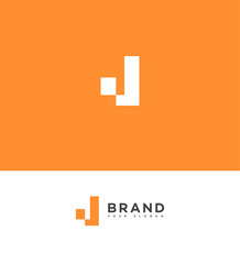 Abstract Orange J Letter Logo Design, Brand Identity