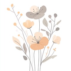 Decorative pastel floral arrangement on white background makes a nice design
