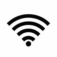 Wireless Internet Connection Signal Icon Symbol Communication Technology Black And White