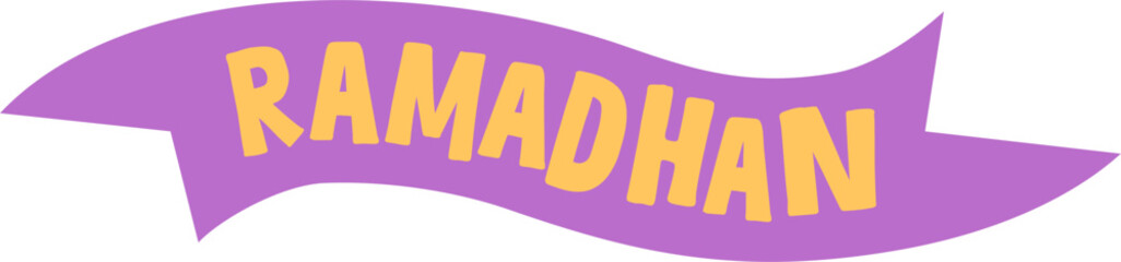 Ramadan Festive Banner: Lavender Swirl with Gold Lettering