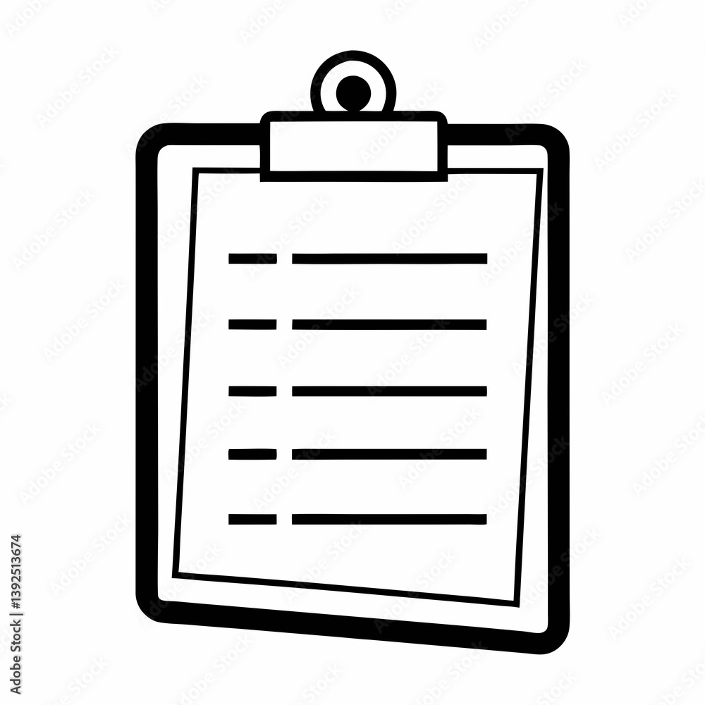 Poster black and white clipboard with checklist items symbolizing tasks and organization