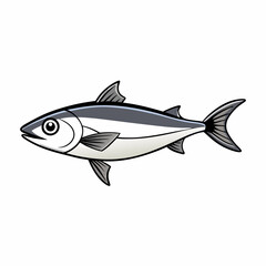 Milkfish Vector Black and White Drawing Illustration Design