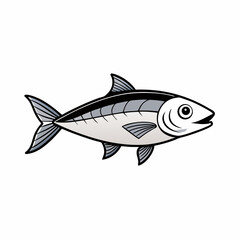 Milkfish Vector Black and White Drawing Illustration Design