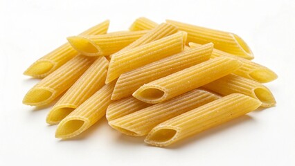 Penne rigate pasta isolated on transparent or white background, png