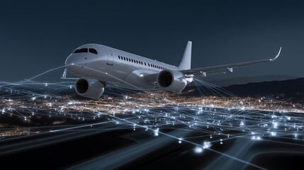 Fototapeta premium Stock Photo of Concept for Futuristic Airplane Technology