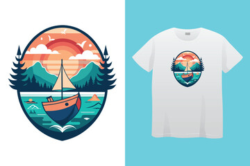 boating t shirt design 100% vector best Vector graphic for t shirt and other uses. print ready any products ship trendy stylish fashion t shirt vector design classic vintage template.