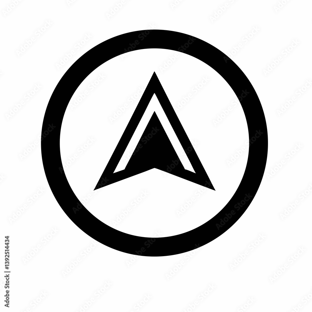 Poster arrow inside a circle simple navigation symbol vector illustration design