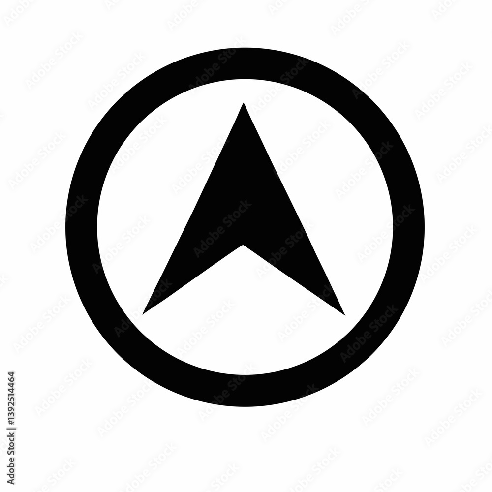 Poster navigation arrow vector in circle directional compass symbol guide interface element
