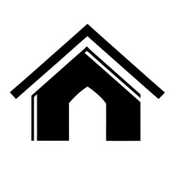 Minimalist Black And White Shelter Vector Illustration Housing Concept Flat Design