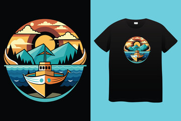boating t shirt design 100% vector best Vector graphic for t shirt and other uses. print ready any products ship trendy stylish fashion t shirt vector design classic vintage template.