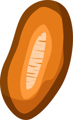 Halved Dried Apricot, Detailed Illustration, Rich Orange Hues