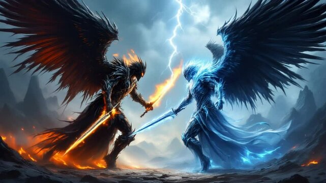  a highly detailed cinematic digital painting war of angel, ai generative