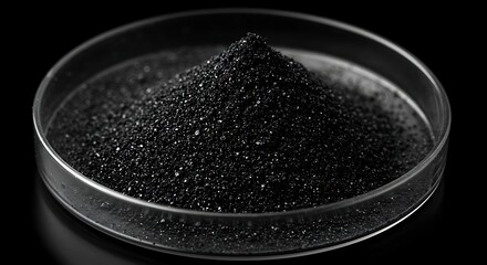 Petri dish containing graphene powder, which is light, electrically conductive, rigid, and waterproof.
