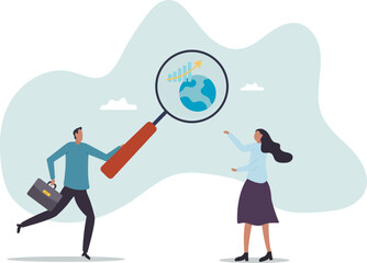 World economic analysis, global investment or international business opportunity research, forecast and analyze financial information .character for design.