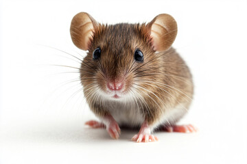 a brown mouse with a white background