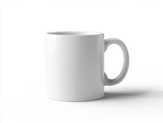 Blank White Coffee Mug on a Minimalist Background for Customization