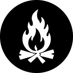 Stylized Campfire Illustration: Symbol of Warmth and Outdoor Gathering