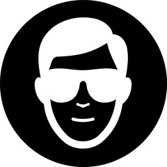 Eye protection symbol icon illustration, essential safety measure warning sign