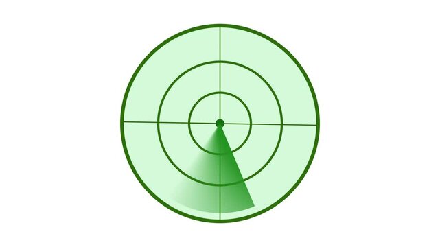 Green radar effect on the white screen background animation.