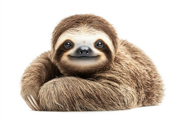 Naklejka premium a sloth is sitting on a white surface