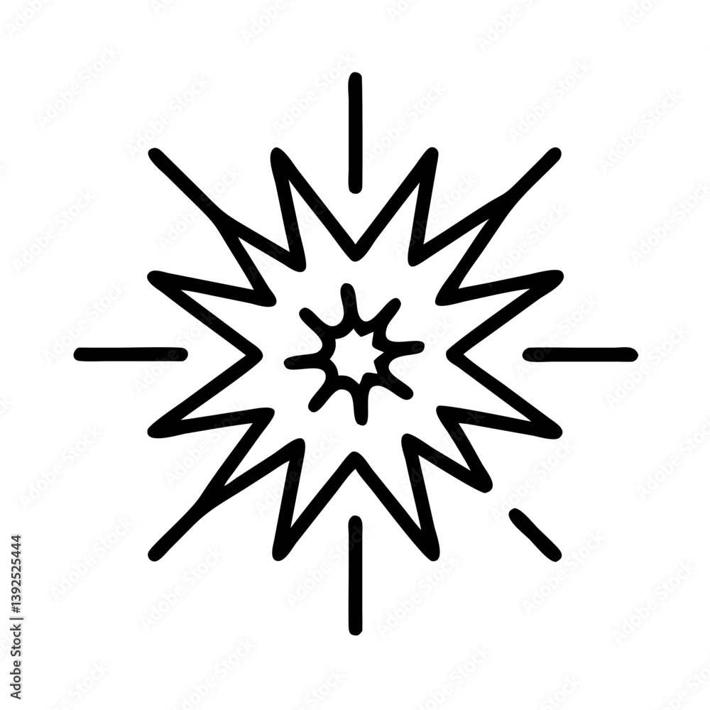 Poster explosion vector icon burst star outline design element for graphic resources and creative projects 