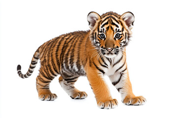 Fototapeta premium a tiger cub standing in the snow