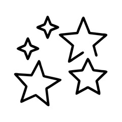 Download black and white star vector illustration for christmas and new year graphic design elements with outline style