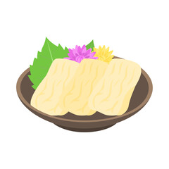 生湯葉。フラットなベクターイラスト。
Fresh yuba. Flat vector illustration.