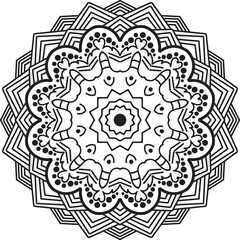 Simple mandala design. Vector floral mandala design for coloring  pages, coloring book. simple mandala art for yoga logo design, kdp book interior.