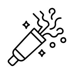 Confetti popper vector icon illustration for party celebration event and festive design elements isolated