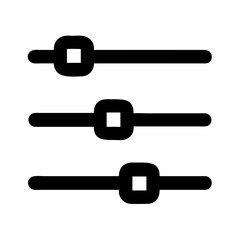 Horizontal Sliders Representing Adjustment or Preferences Icon Design