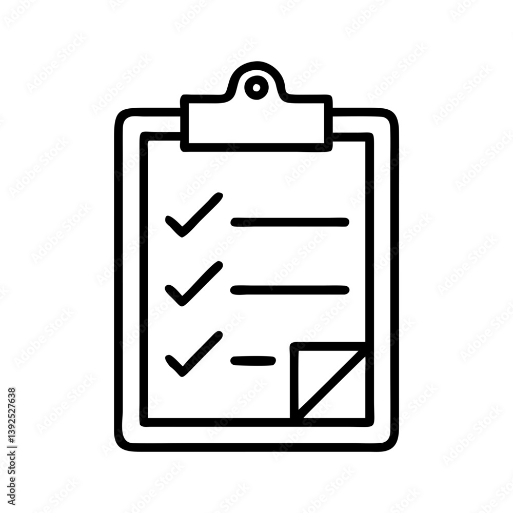 Poster checklist clipboard task management vector icon for business planning and project organization tool