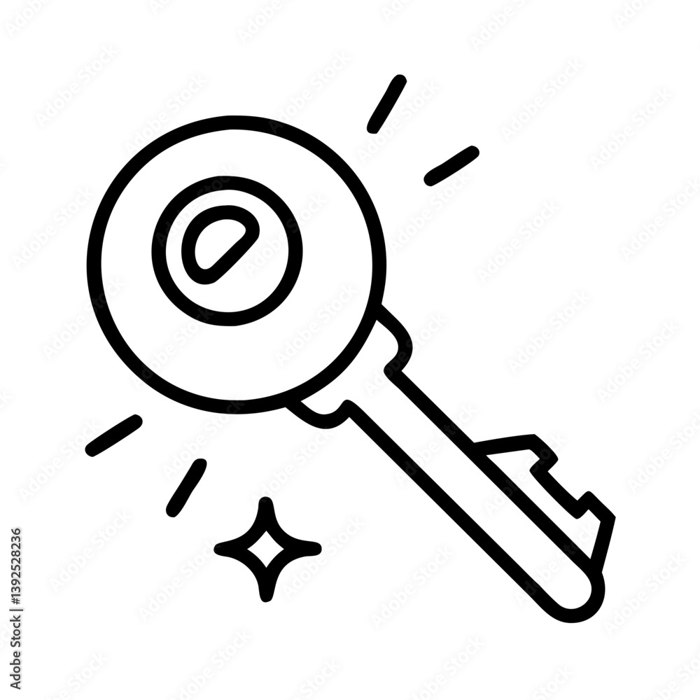 Poster unlock success concept with shiny key vector illustration for security and access solutions design i