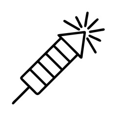 Outline firecracker vector for independence day celebration and new year party events icon design, line art