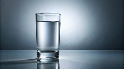 A transparent glass filled with a white liquid substance suspended in water, beverage