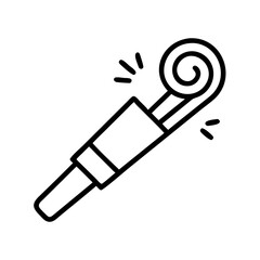 Party horn blower vector icon illustration for new year celebration and birthday party events design 