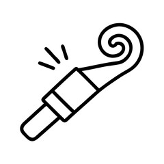 Party horn blower noisemaker vector icon illustration for birthday celebration and new year eve 