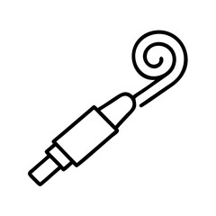 Party horn blower noisemaker vector icon illustration for celebration and festive events perfect for design 