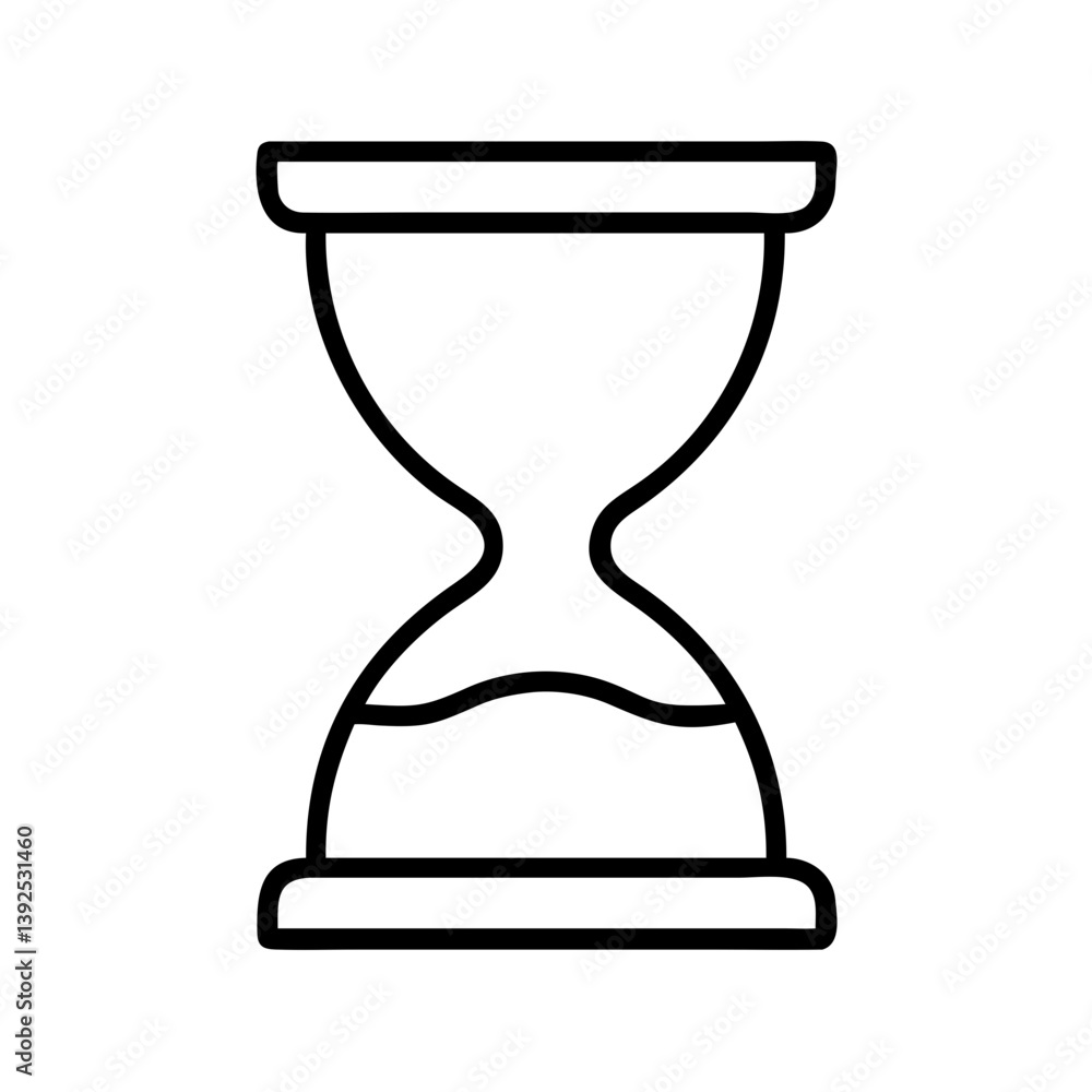 Poster hourglass sand timer vector icon illustration concept for time management deadline and countdown des
