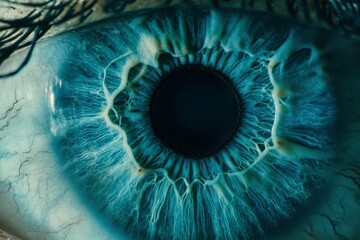 Intricate Close-Up of a Human Eye with Stunning Blue Iris Details