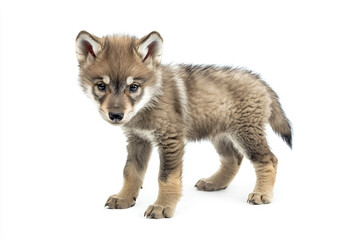 Obraz premium a small puppy standing on a white surface